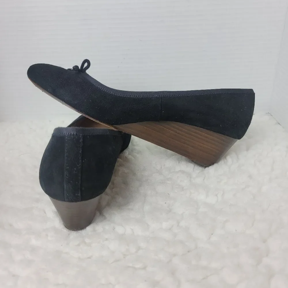 Tory Burch Black Suede Wedge Ballet Flats